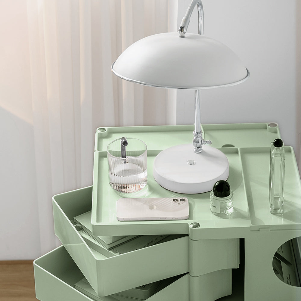 Modern Boby Trolley Mobile Storage Cart Shelf 5 Tier Drawer YE/OR/GR/GY/PK/WH with Side Tables