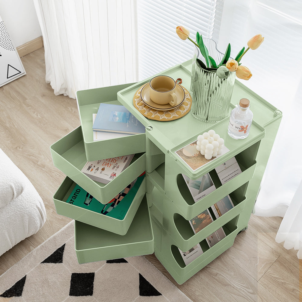 Modern Boby Trolley Mobile Storage Cart Shelf 5 Tier Drawer YE/OR/GR/GY/PK/WH | Side Tables - photo 6