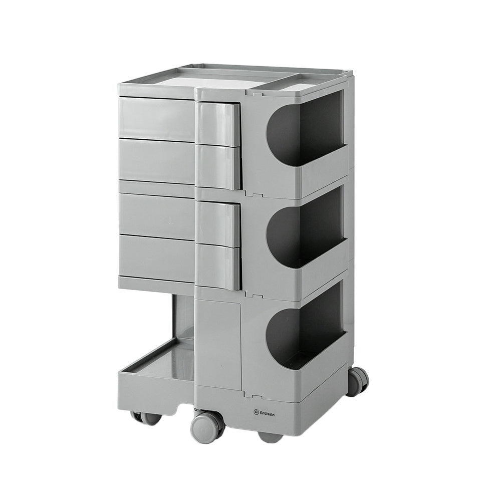Side Tables - Modern Boby Trolley Mobile Storage Cart Shelf 5 Tier Drawer YE/OR/GR/GY/PK/WH - photo 10