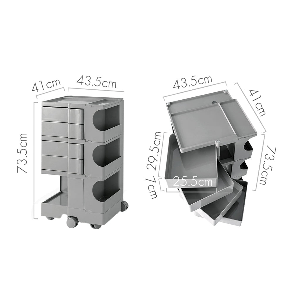 Modern Boby Trolley Mobile Storage Cart Shelf 5 Tier Drawer YE/OR/GR/GY/PK/WH | Side Tables - photo 11