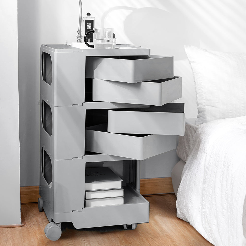 Modern Boby Trolley Mobile Storage Cart Shelf 5 Tier Drawer YE/OR/GR/GY/PK/WH - Side Tables - photo 14