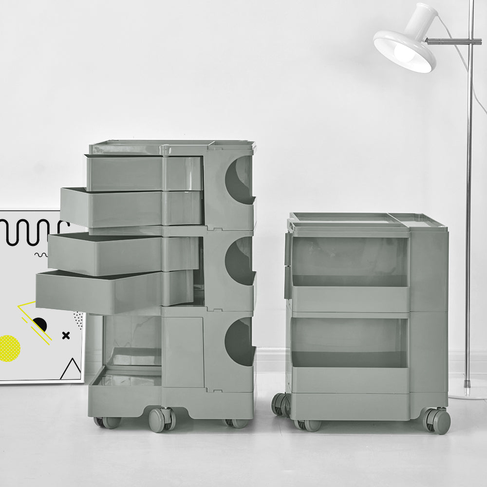 Modern Boby Trolley Mobile Storage Cart Shelf 5 Tier Drawer YE/OR/GR/GY/PK/WH - Side Tables - photo 9