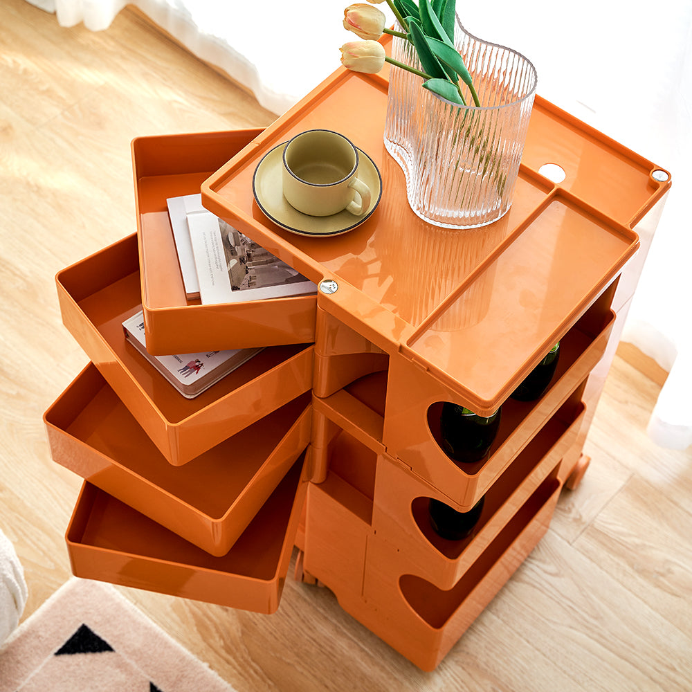 Modern Boby Trolley Mobile Storage Cart Shelf 5 Tier Drawer YE/OR/GR/GY/PK/WH - Side Tables - photo 24