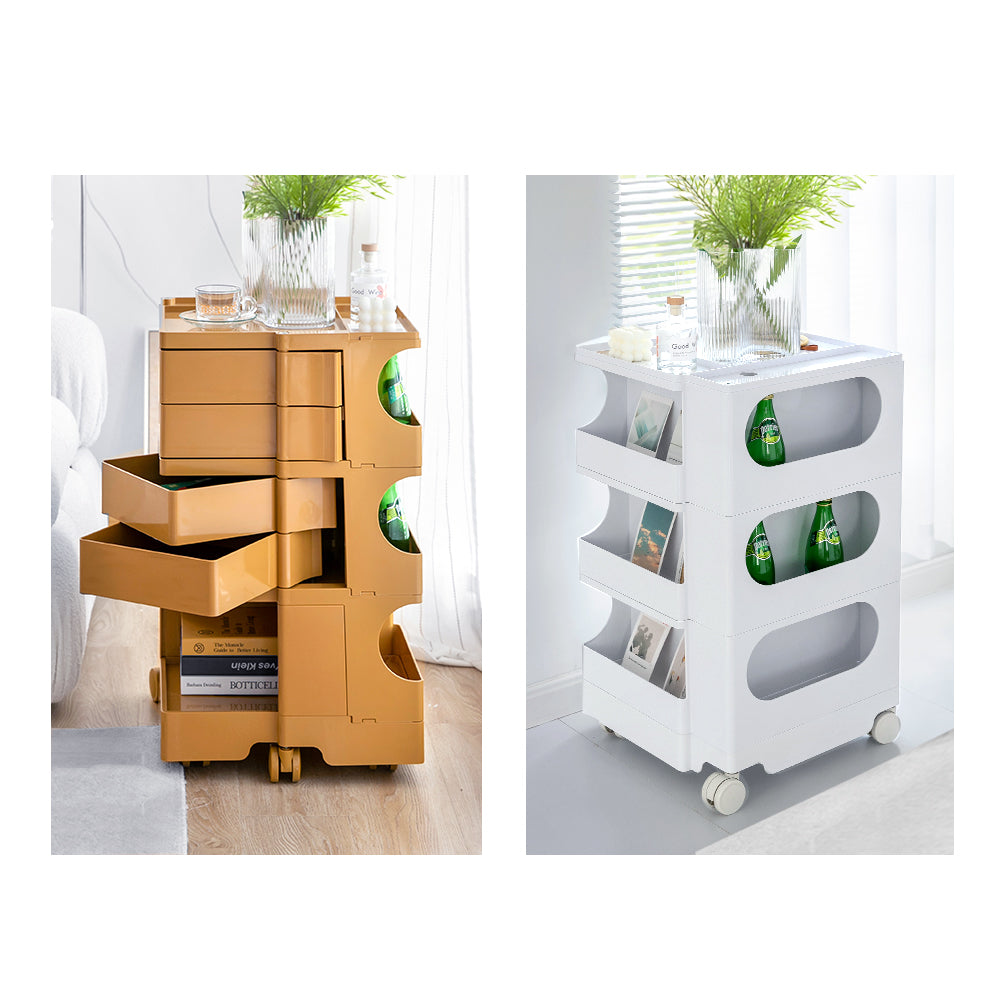 Modern Boby Trolley Mobile Storage Cart Shelf 5 Tier Drawer YE/OR/GR/GY/PK/WH | Side Tables - photo 26