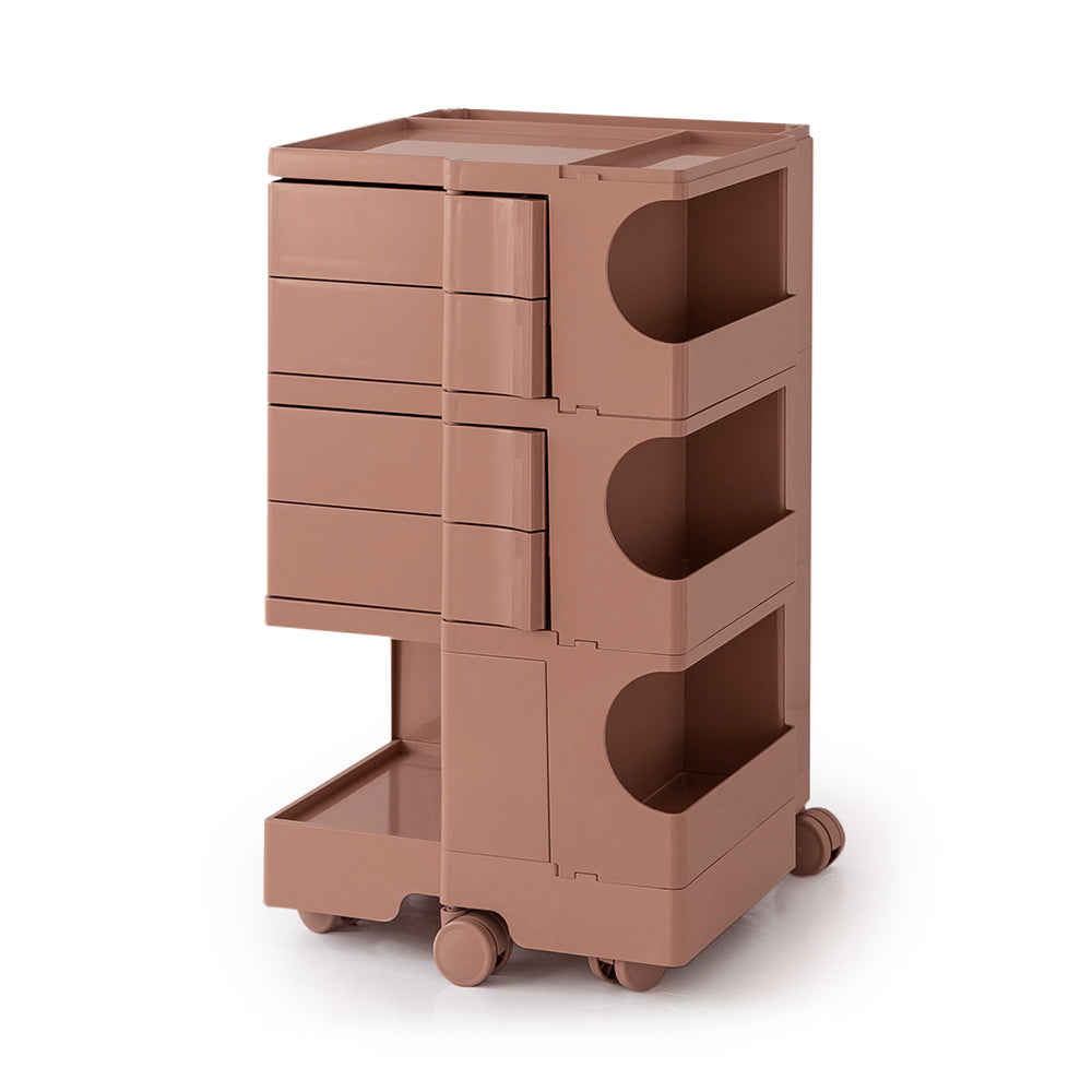 Modern Boby Trolley Mobile Storage Cart Shelf 5 Tier Drawer YE/OR/GR/GY/PK/WH with Side Tables - photo 28