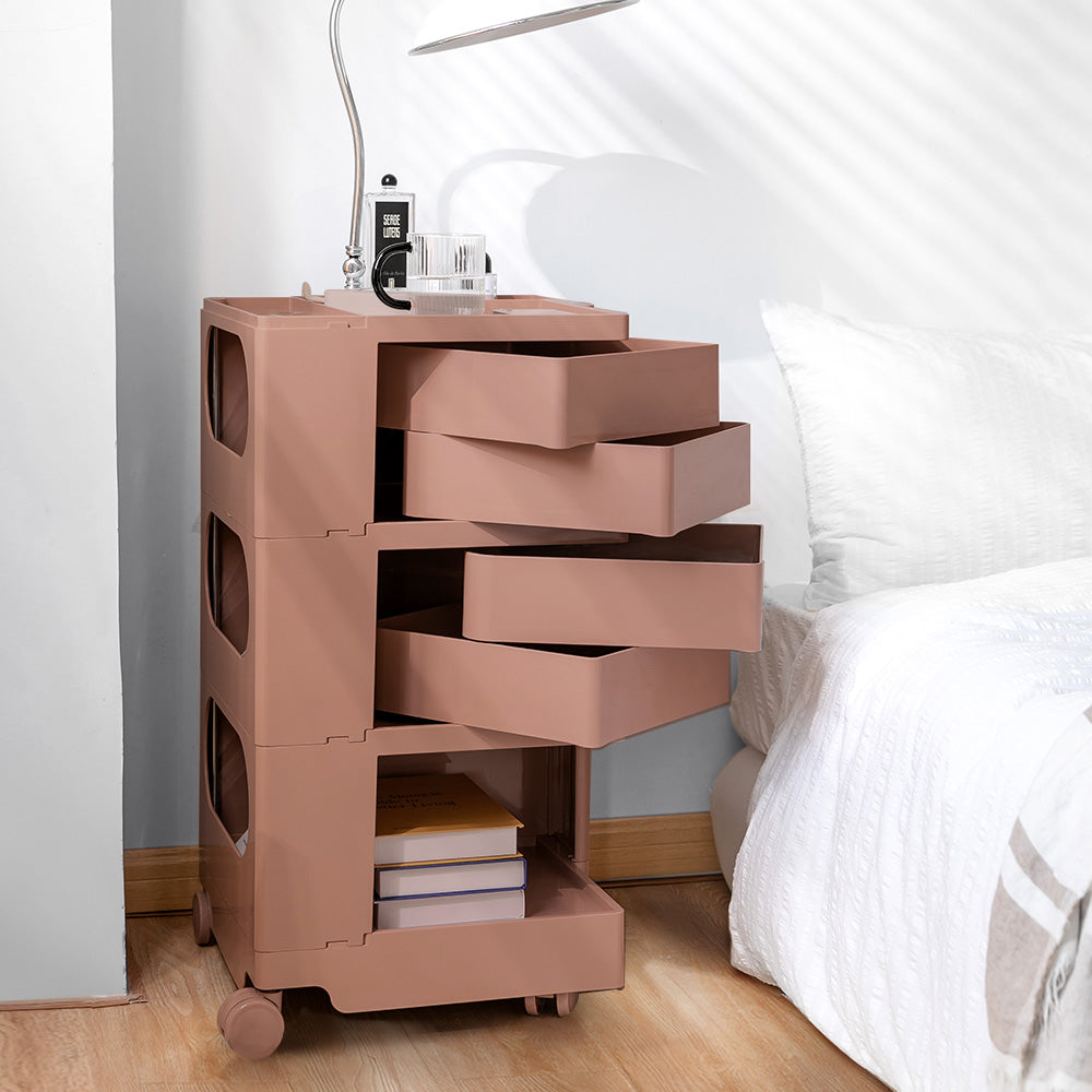 Modern Boby Trolley Mobile Storage Cart Shelf 5 Tier Drawer YE/OR/GR/GY/PK/WH, Side Tables - photo 27