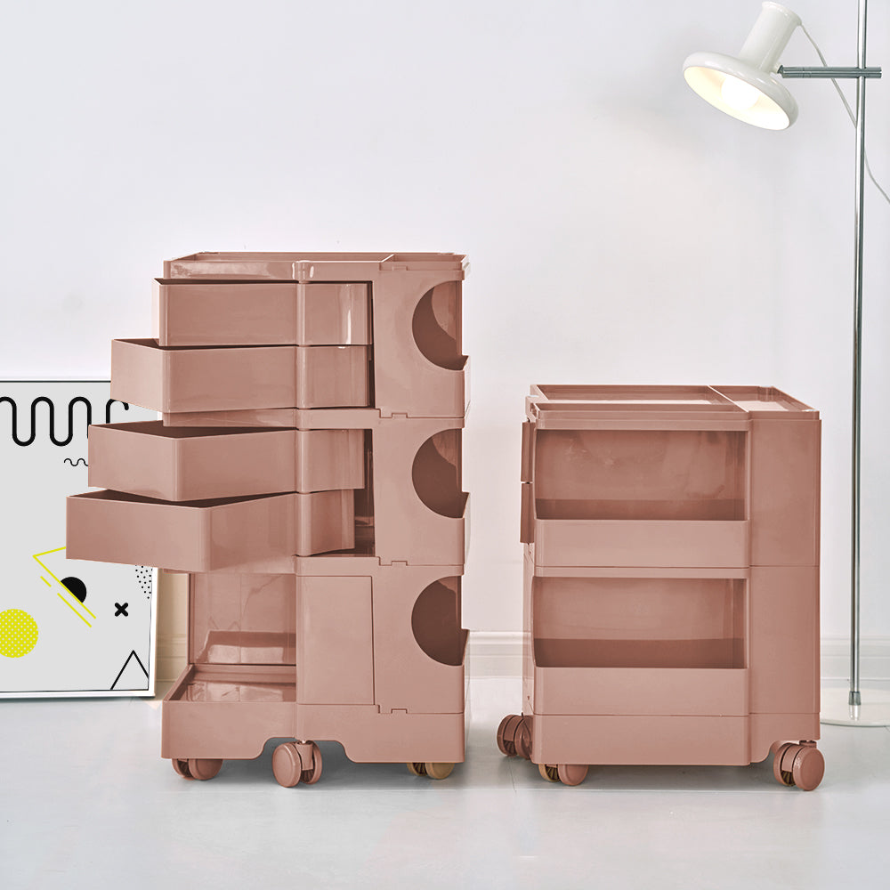 Modern Boby Trolley Mobile Storage Cart Shelf 5 Tier Drawer YE/OR/GR/GY/PK/WH | Side Tables - photo 36