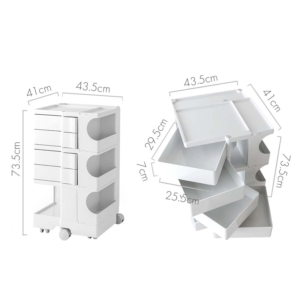Modern Boby Trolley Mobile Storage Cart Shelf 5 Tier Drawer YE/OR/GR/GY/PK/WH - Side Tables - photo 39