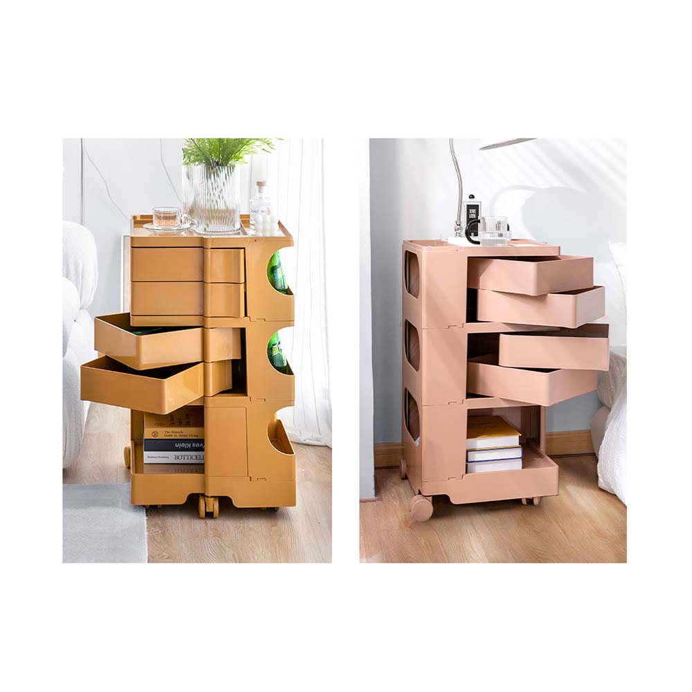 Modern Boby Trolley Mobile Storage Cart Shelf 5 Tier Drawer YE/OR/GR/GY/PK/WH - Side Tables - photo 44
