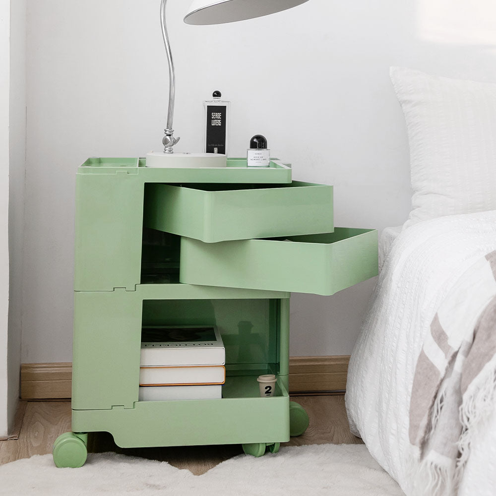 stylish Boby Trolley Storage Bedside Table Mobile Cart 3 Tier YE/OR/GR/GY/PK/WH | Side Tables - photo 6