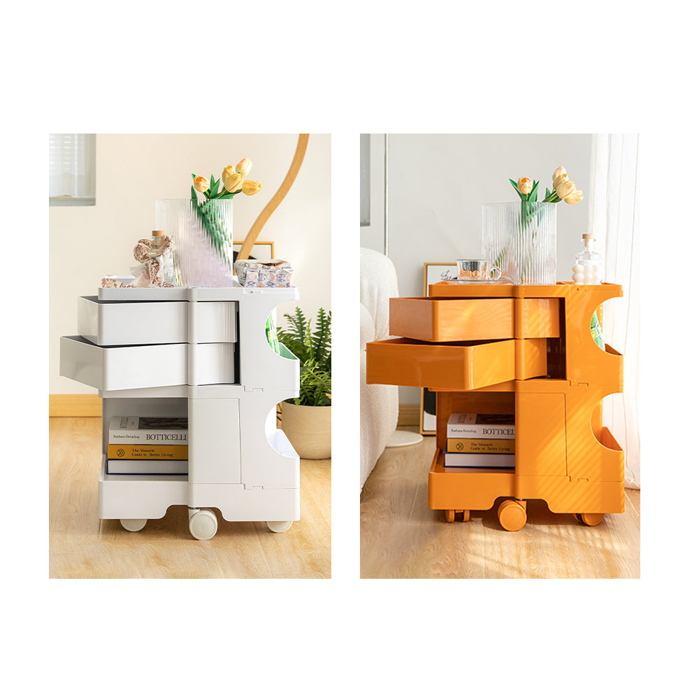 stylish Boby Trolley Storage Bedside Table Mobile Cart 3 Tier YE/OR/GR/GY/PK/WH - Side Tables - photo 9