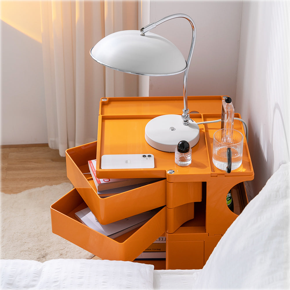 stylish Boby Trolley Storage Bedside Table Mobile Cart 3 Tier YE/OR/GR/GY/PK/WH | Side Tables - photo 16