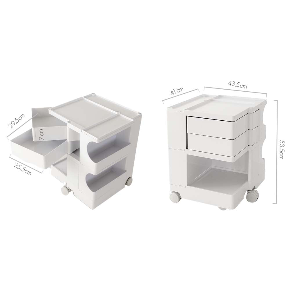 stylish Boby Trolley Storage Bedside Table Mobile Cart 3 Tier YE/OR/GR/GY/PK/WH | Side Tables - photo 21