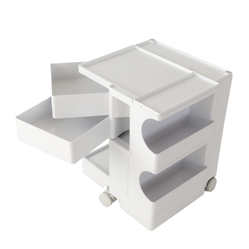stylish Boby Trolley Storage Bedside Table Mobile Cart 3 Tier YE/OR/GR/GY/PK/WH, Side Tables - photo 22
