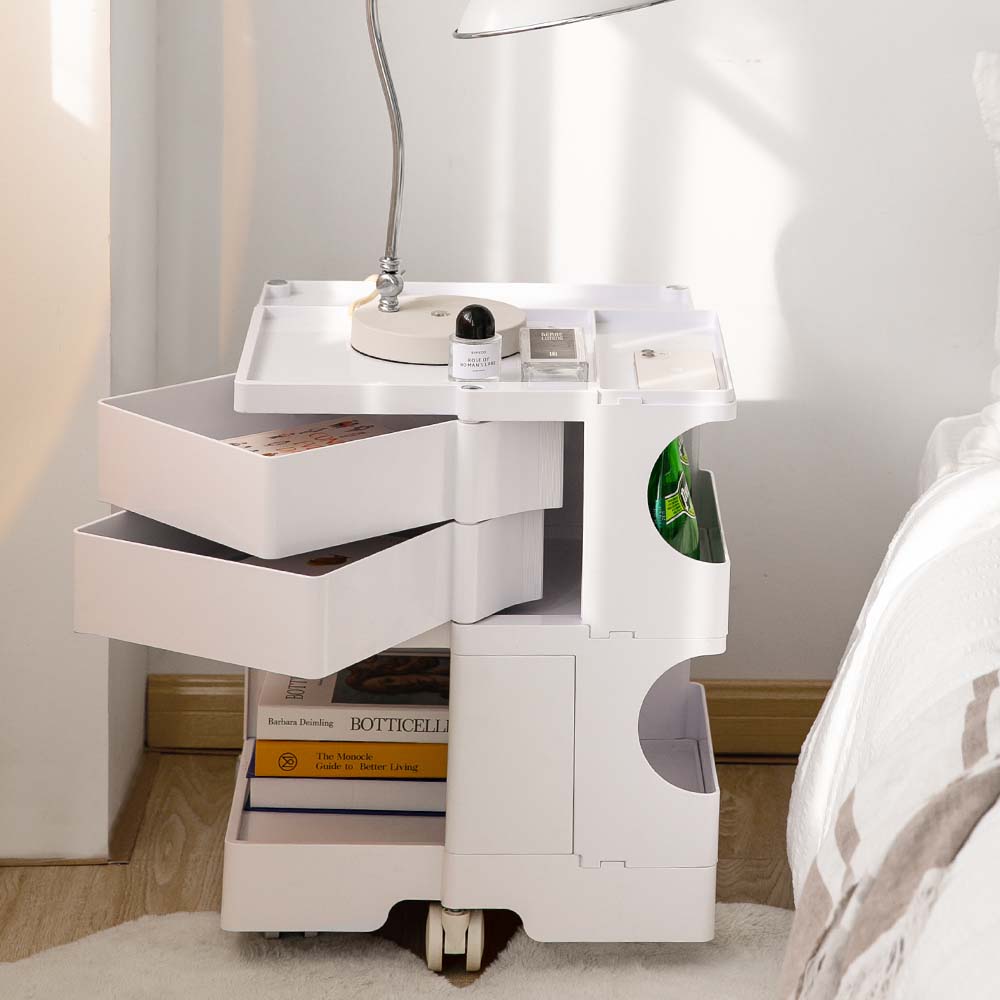 stylish Boby Trolley Storage Bedside Table Mobile Cart 3 Tier YE/OR/GR/GY/PK/WH - Side Tables - photo 24