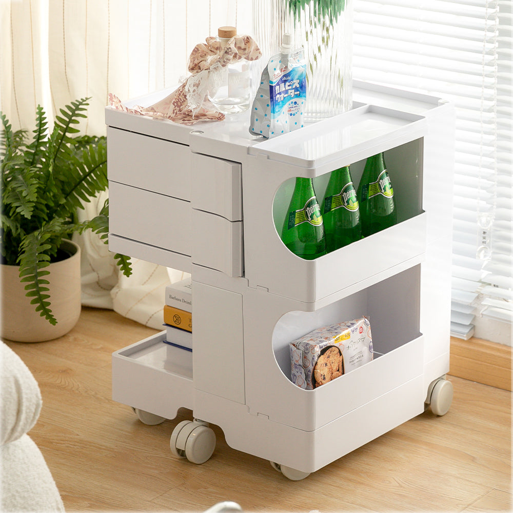 stylish Boby Trolley Storage Bedside Table Mobile Cart 3 Tier YE/OR/GR/GY/PK/WH | Side Tables - photo 26