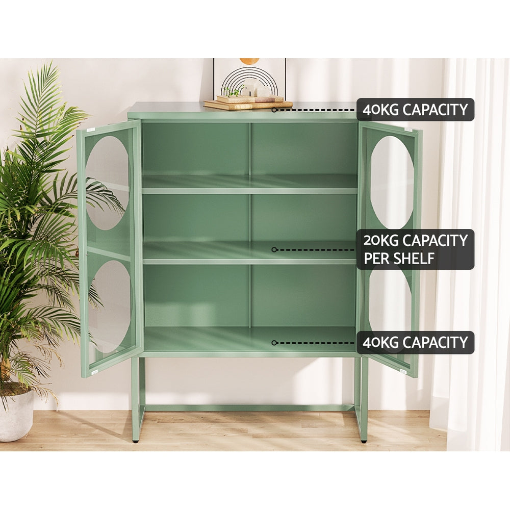 Green Metal Locker Sideboard with Storage
