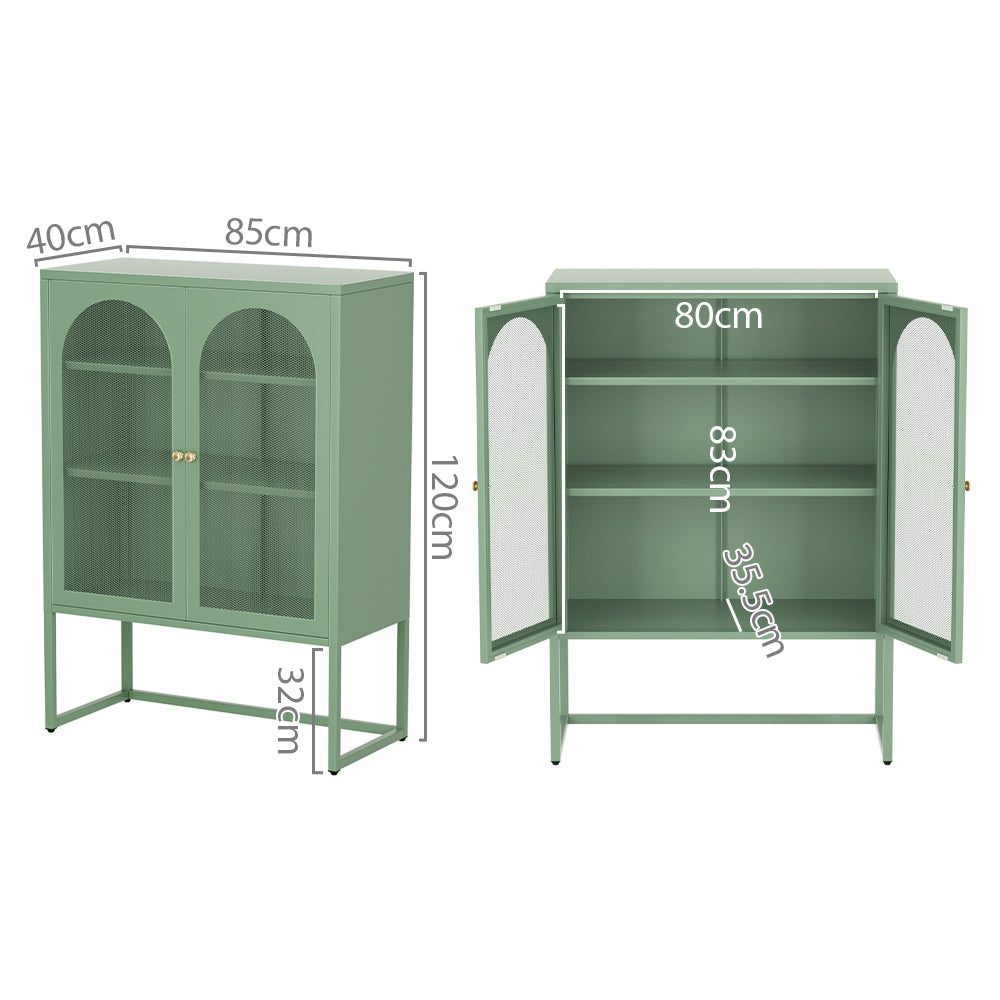 Green Metal Locker Sideboard with Storage