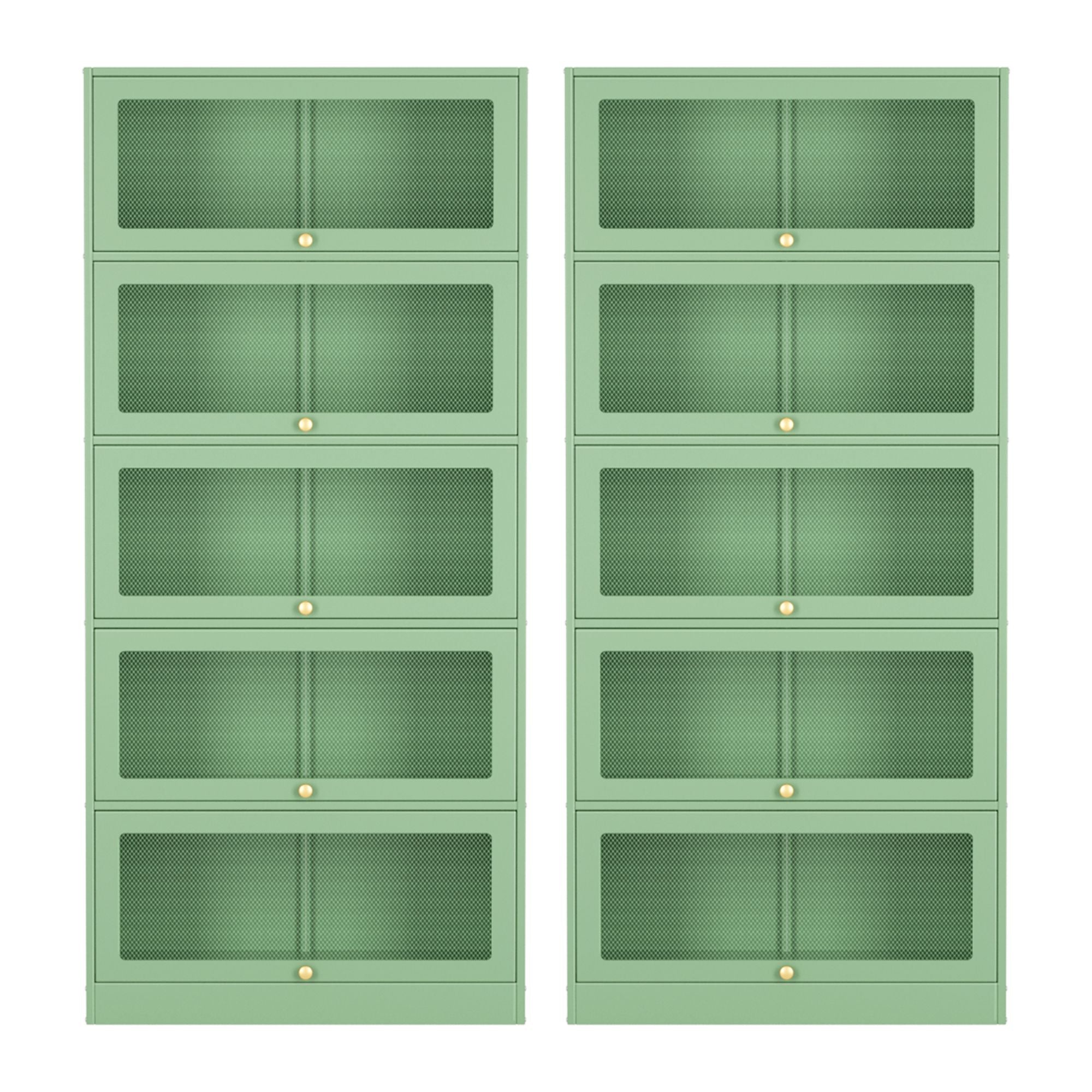 Green Steel Buffet Sideboard Cabinet Set of 2 | Simpledeals