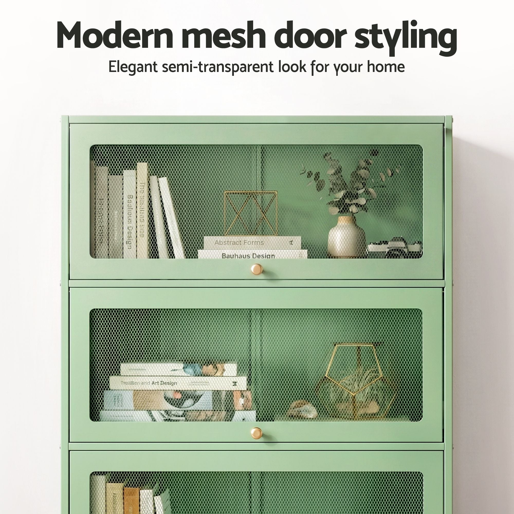 Green Steel Buffet Sideboard Cabinet Set of 2 | Simpledeals