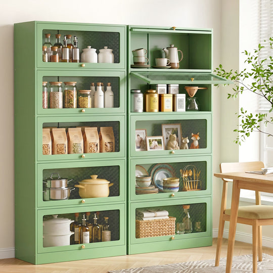 Green Steel Buffet Sideboard Cabinet Set of 2 - Buffets & Sideboards