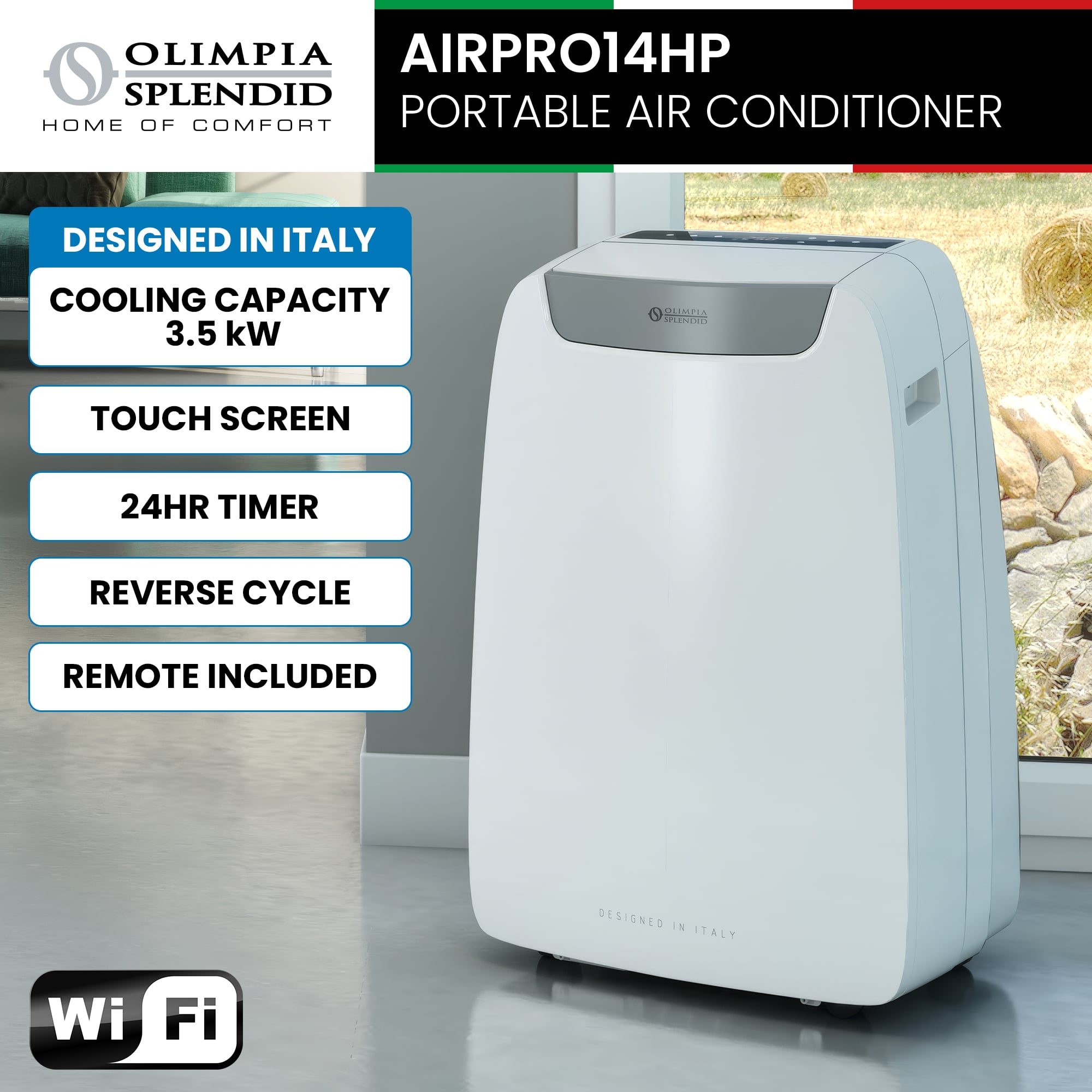 Portable Air Conditioner 3.5kW Wifi 49x76.5x42.5cm