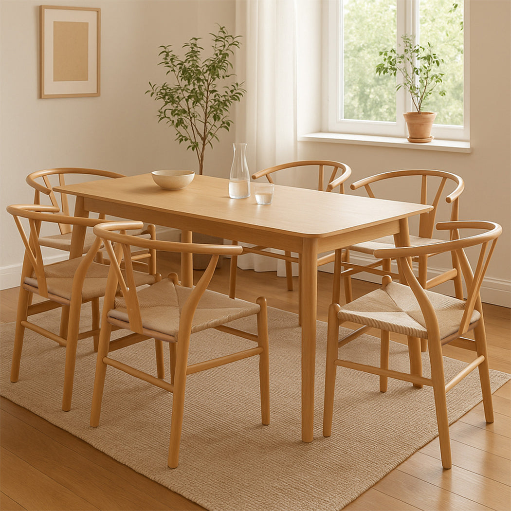 Cozy 6x Dining Chairs Wooden Hans  Adjustable Height Classic