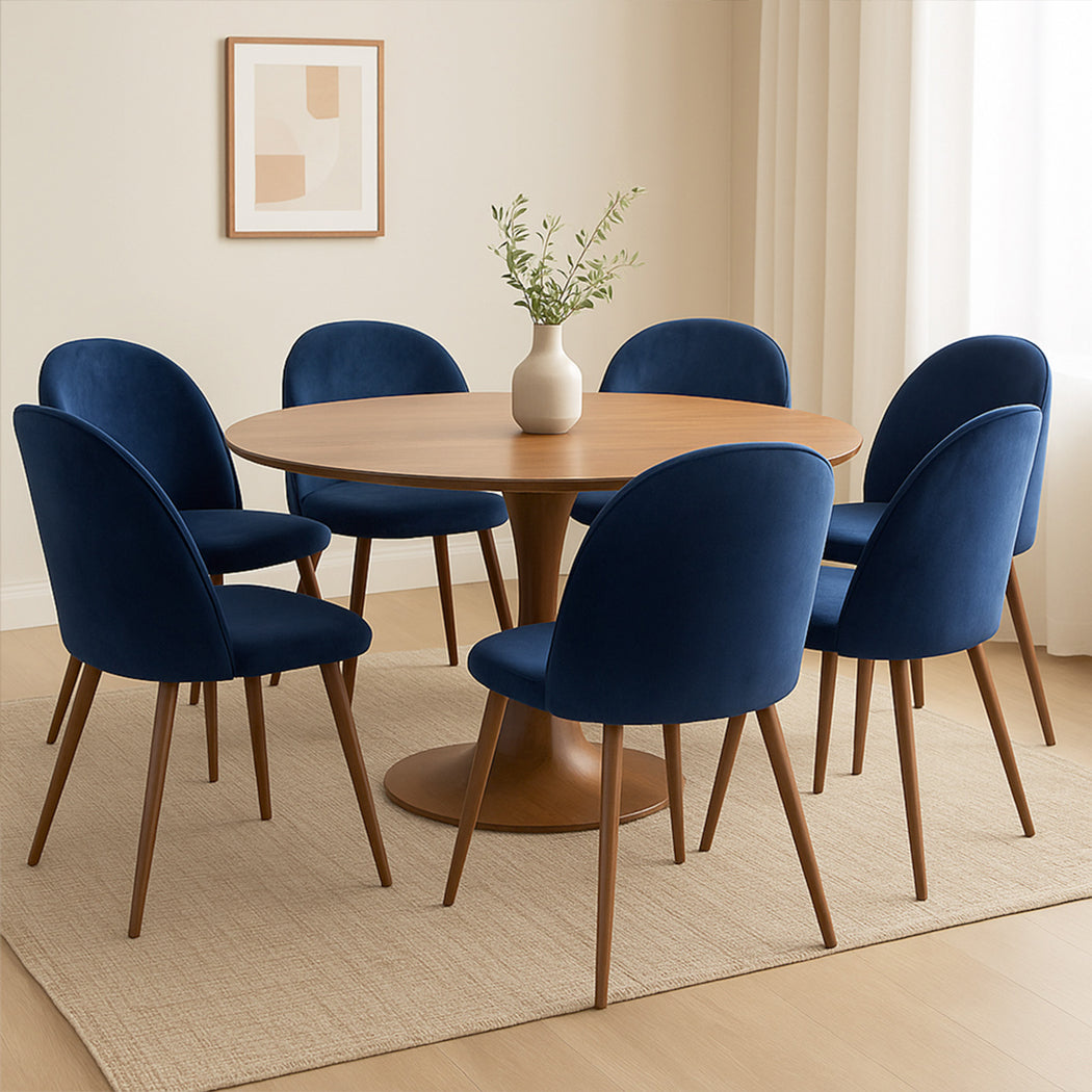 Elegant 6x Dining Chairs Seat French Navy  Durable Frame Classic