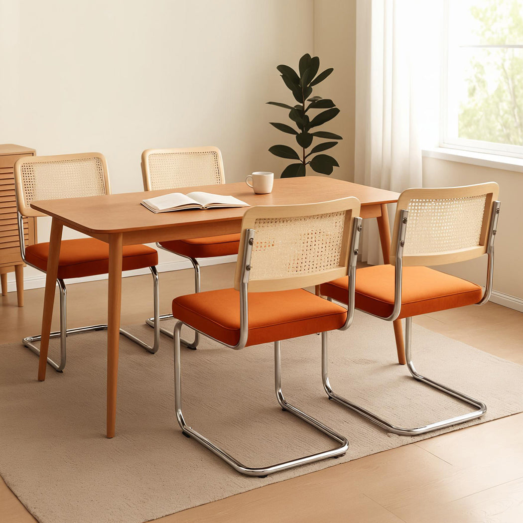 Minimalist 4xRattan Chair Dining Chairs  Adjustable Height Classic