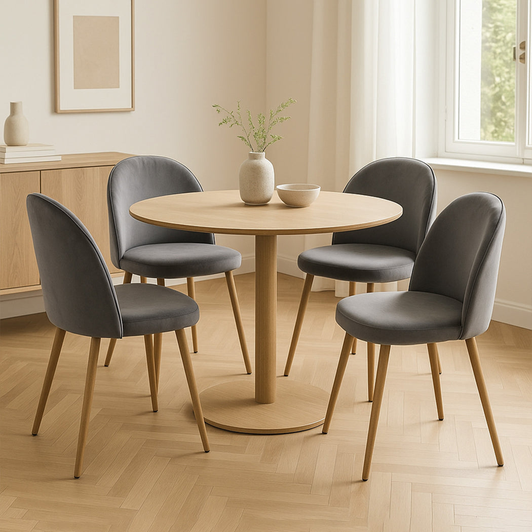 Cozy 4x Dining Chairs Seat French Grey  Sleek Modern Look Classic