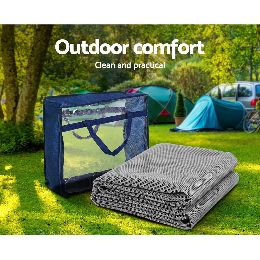 4M x 2.5M Caravan Camping Floor Mat Mesh Outdoor Anti-Slip Ground Cover Matting