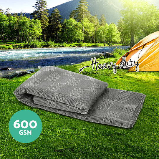 6M X 2.5M 600Gsm Caravan Camping Floor Matting Mesh - Weisshorn Heavy Duty Annex