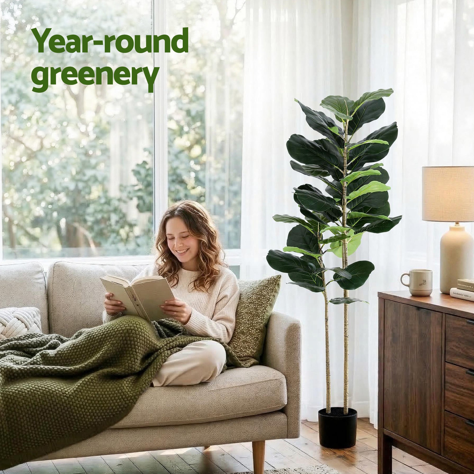 Artificial Fiddle Leaf Fig Tree 150cm Indoor | Simpledeals