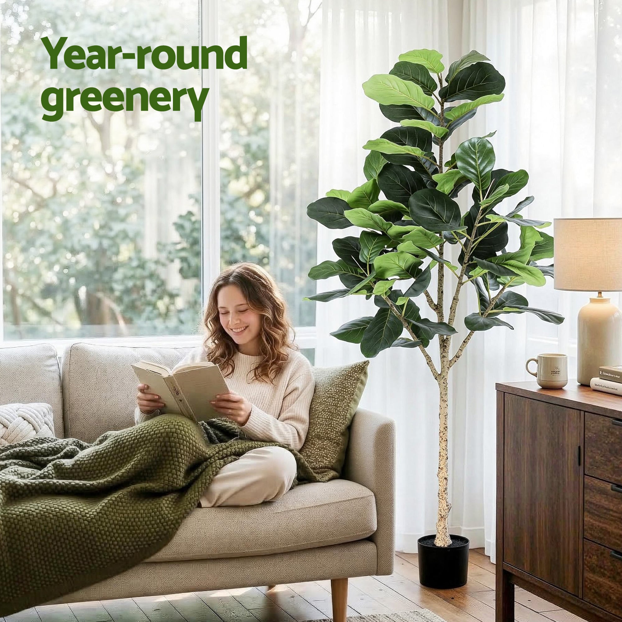 Artificial Fiddle Leaf Fig Tree 180cm Indoor | Simpledeals