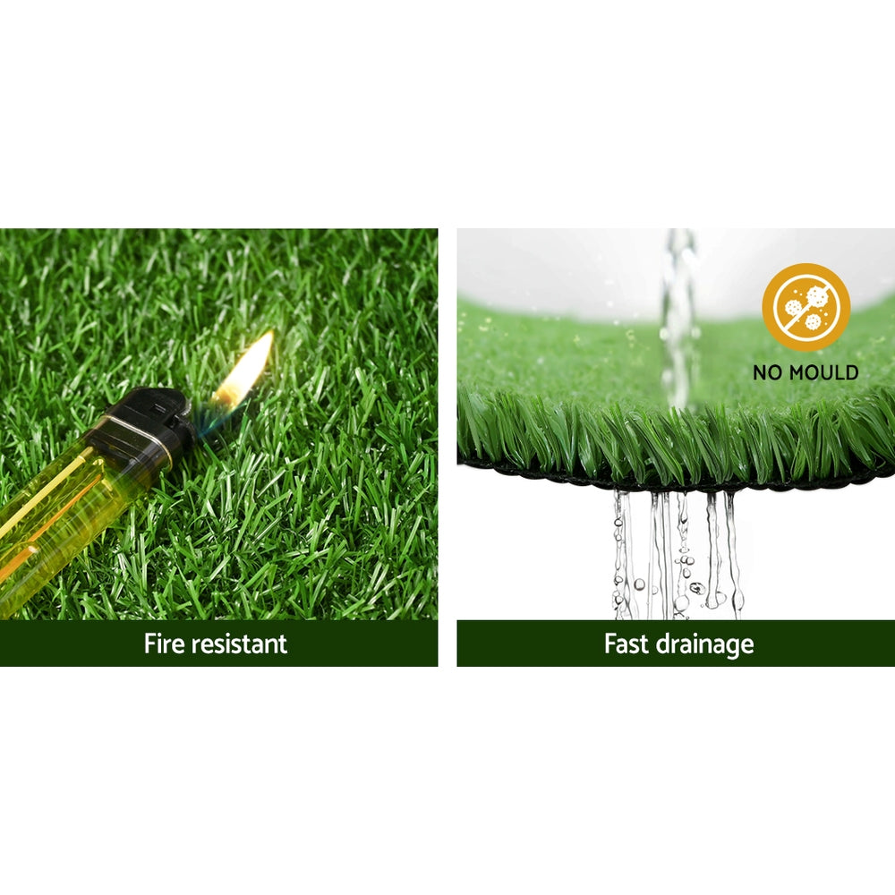 Primeturf Synthetic 10mm 1mx20m 20sqm Artificial Grass Fake Turf Olive Plants Plastic Lawn