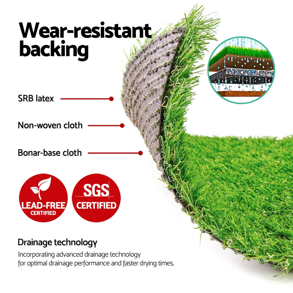 Artificial Grass 20mm 2mx5m Synthetic Fake Lawn Turf Plastic Plant 4-coloured