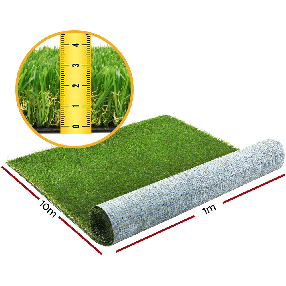 Primeturf Synthetic 30mm  0.95mx10m  9.5sqm Artificial Grass Fake Lawn Turf Plastic Plant White Bottom