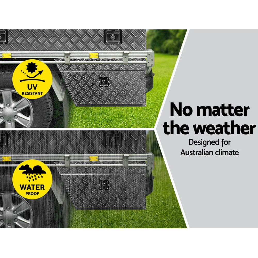 Aluminium Ute Tool Box Pair Of Toolbox Tray Vehicle Storage Lock