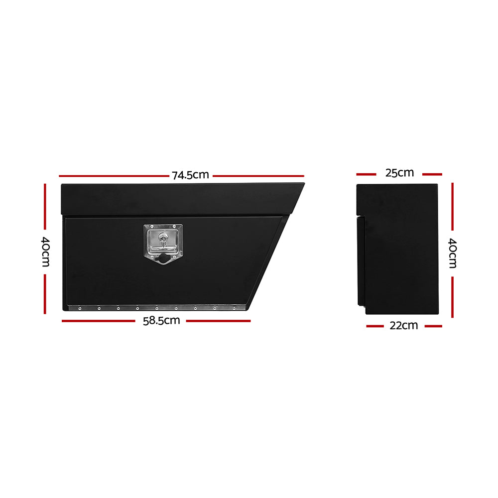 Steel Ute Tool Box Right Toolbox Under Tray Vehicle Storage Lock