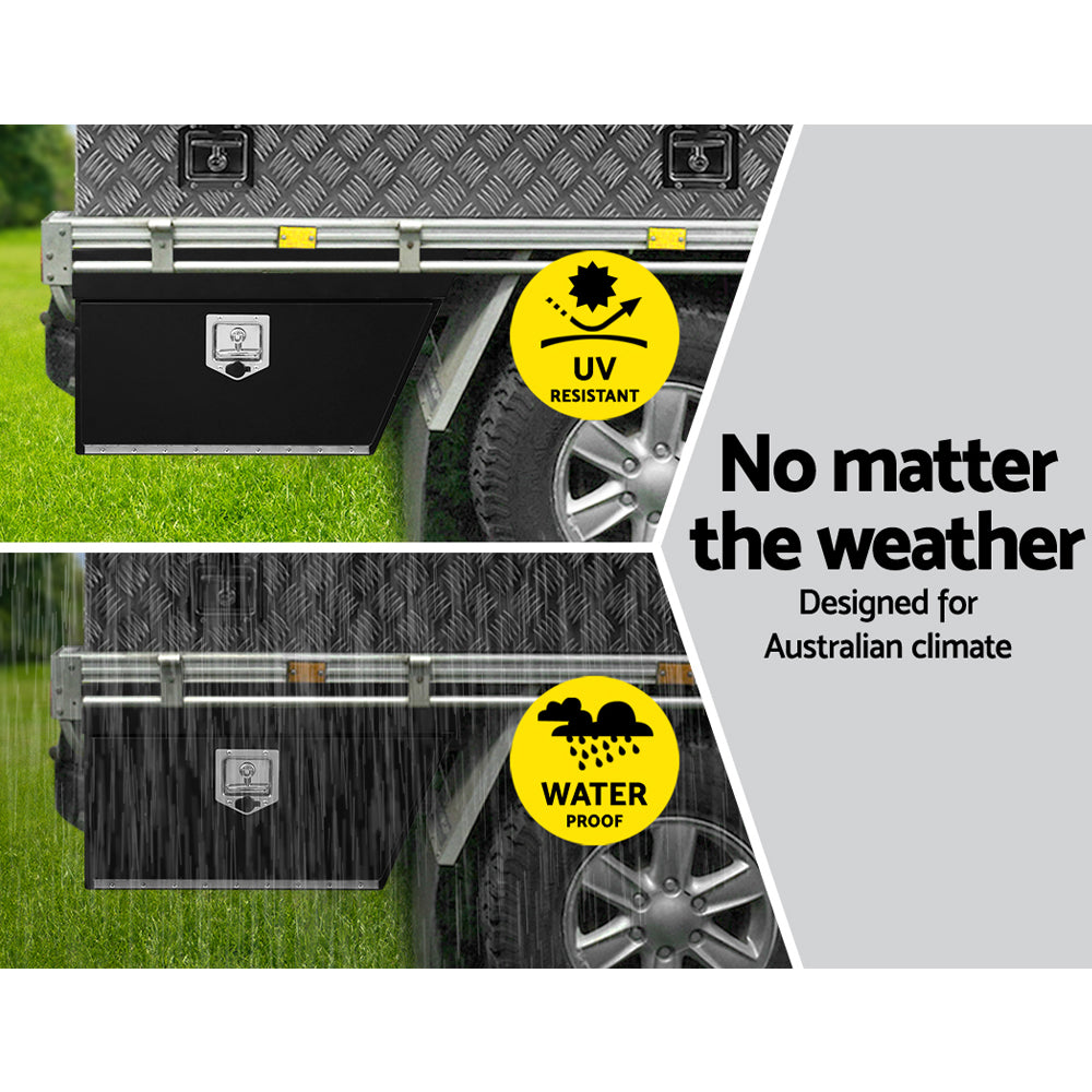 Steel Ute Tool Box Right Toolbox Under Tray Vehicle Storage Lock