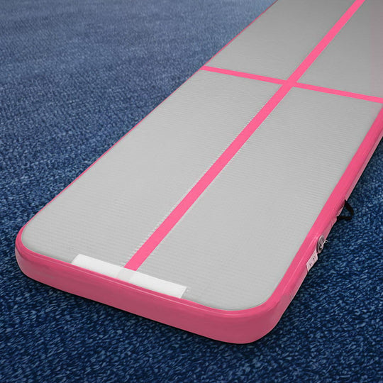 3M X 1M Air Track Mat Gymnastic Tumbling Pink And Grey - Gymnastics