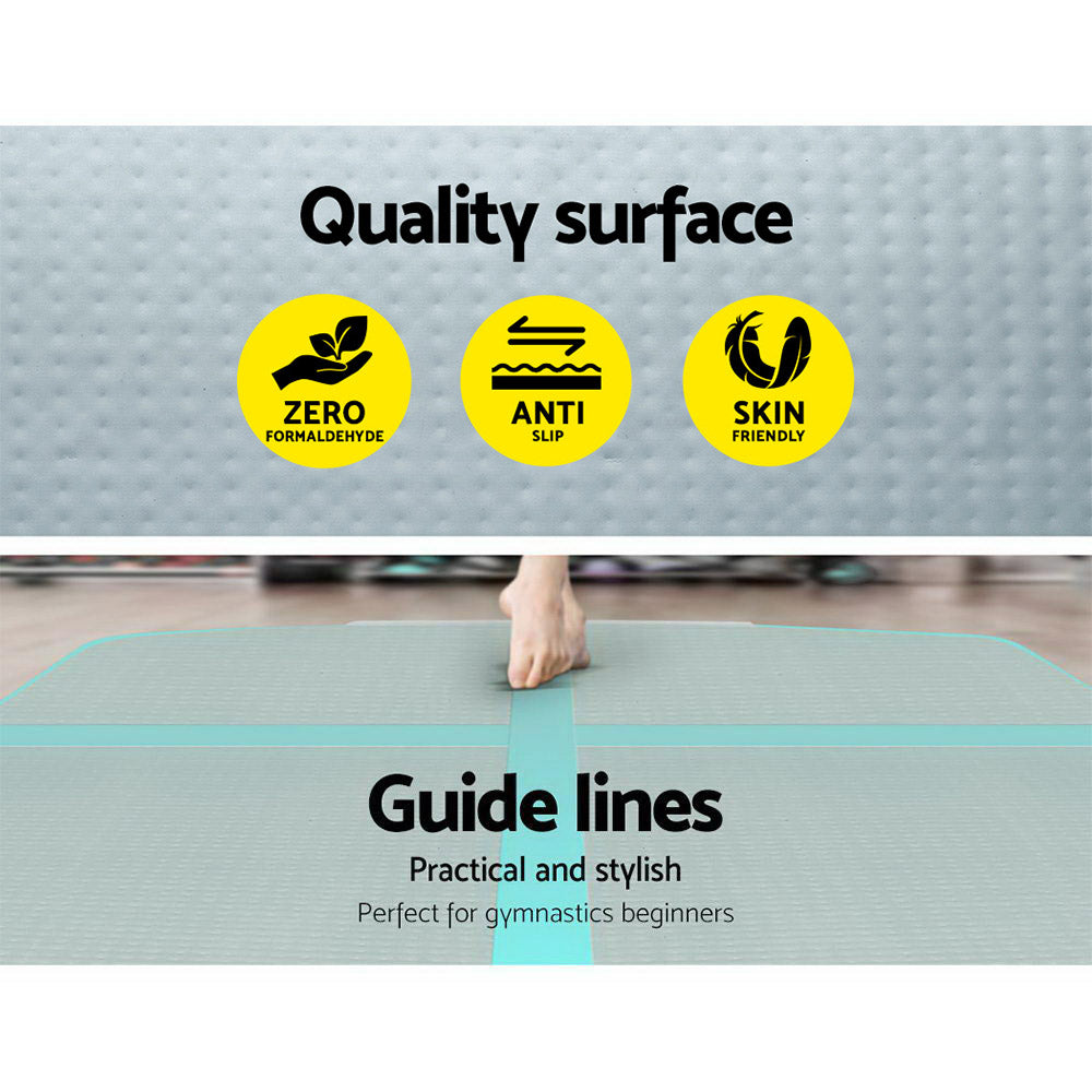 Gofun 4X1M Inflatable Air Track Mat Tumbling Floor Home Gymnastics Green