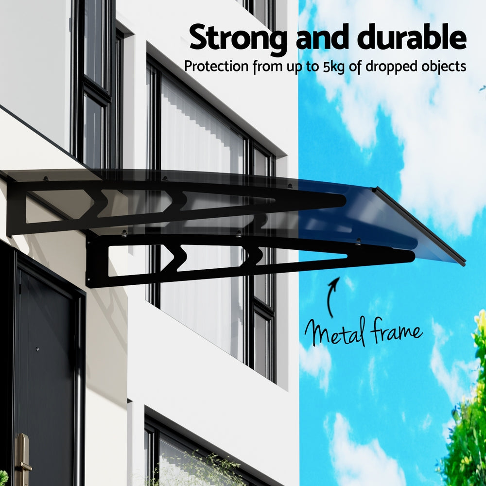Metal finish - Window Door Awning Canopy Grey Solid Sheet Metal Frame