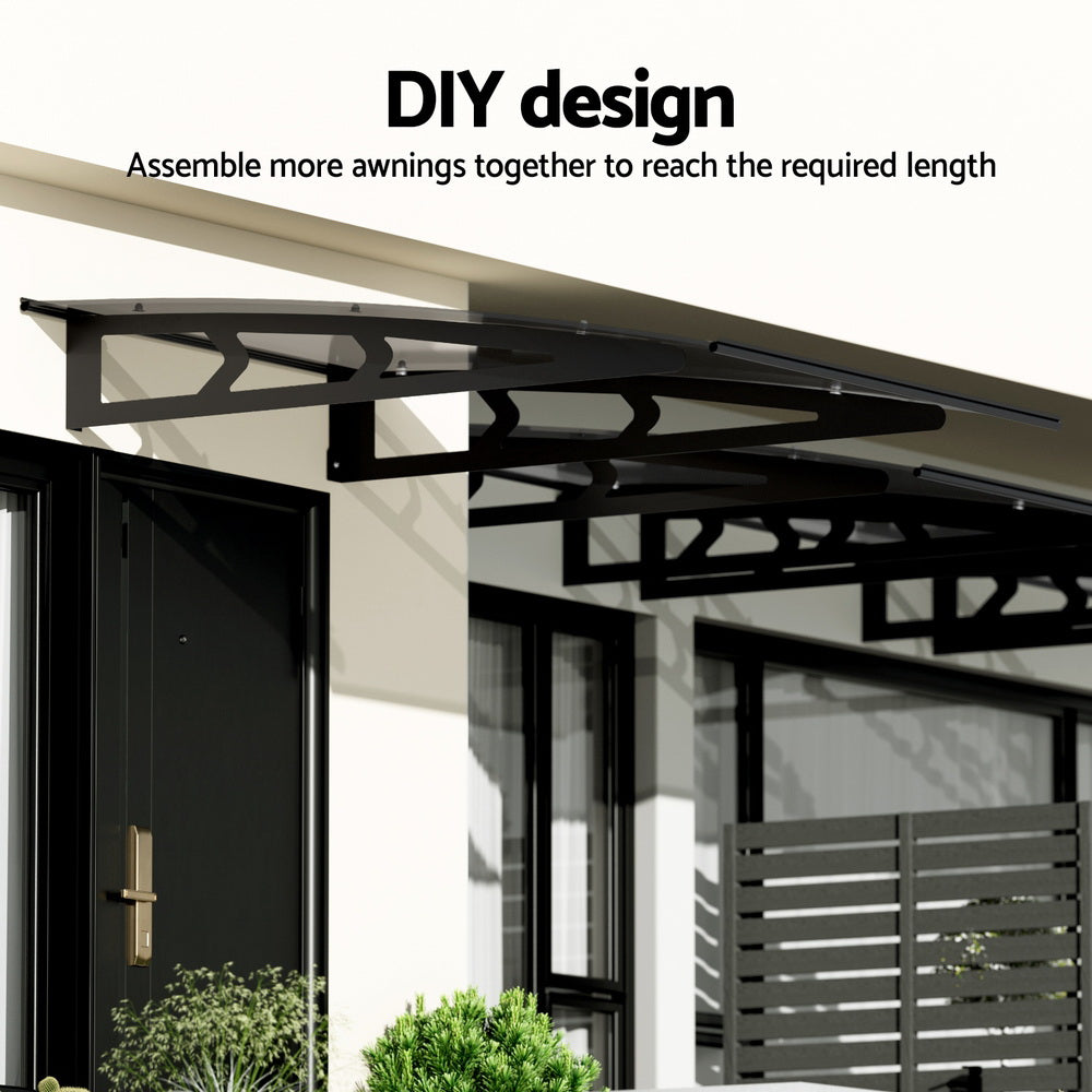 Window Door Awning Canopy Grey Solid Sheet Metal Frame | Grey colour