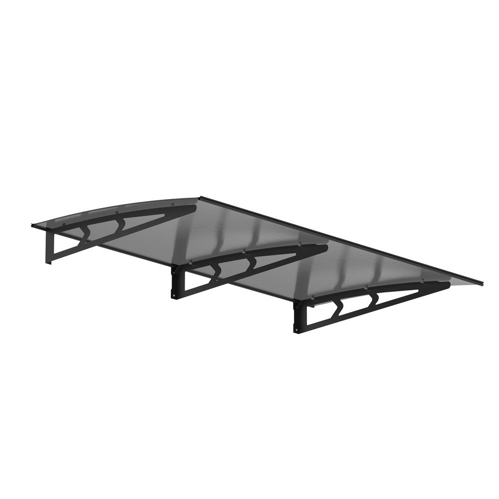 Window Door Awning Canopy Grey Solid Sheet Metal Frame, Grey colour