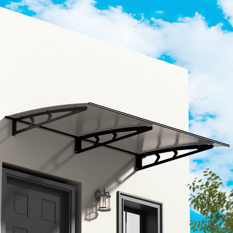 Window Door Awning Canopy Grey Solid Sheet Metal Frame, Awnings