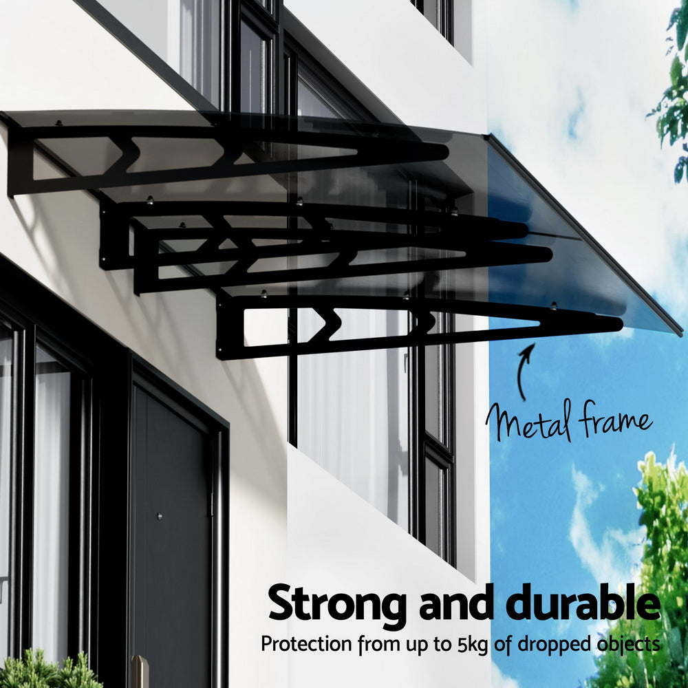 Window Door Awning Canopy Grey Solid Sheet Metal Frame with Grey colour