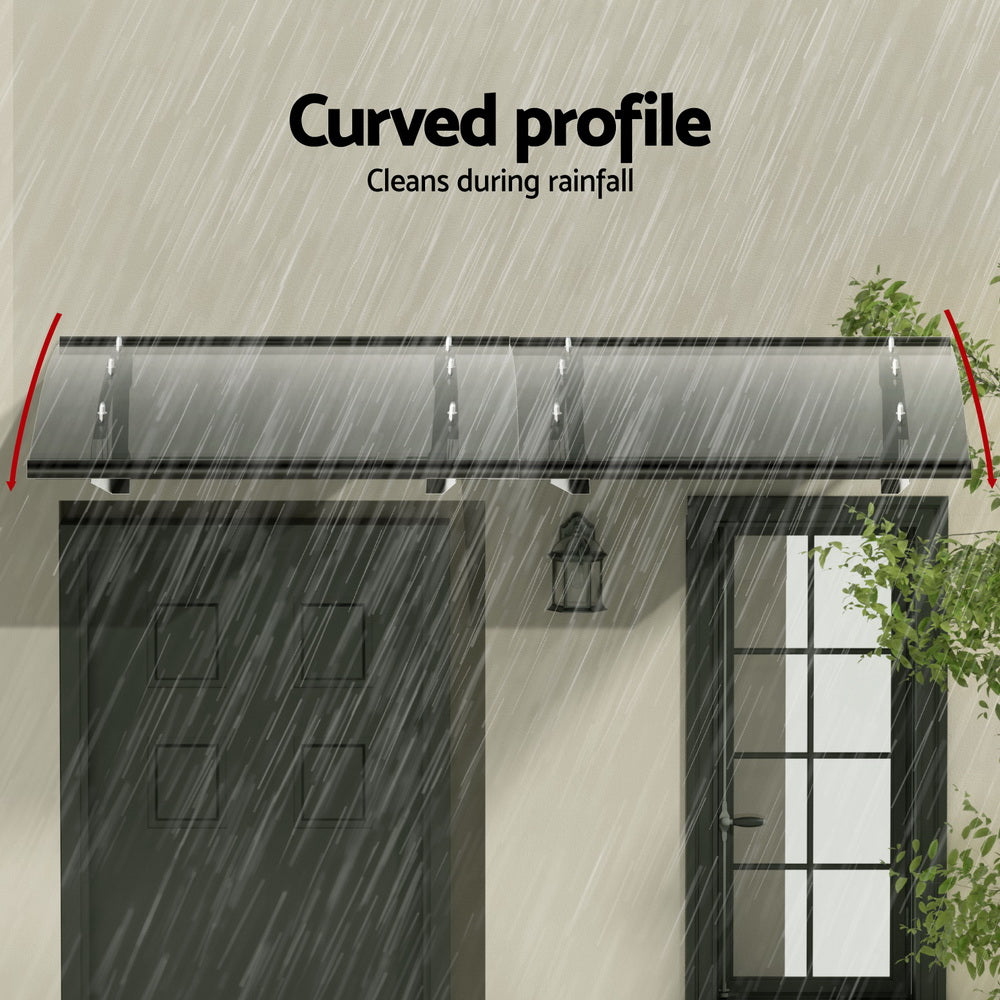 Window Door Awning Canopy Grey Solid Sheet Metal Frame with Metal finish