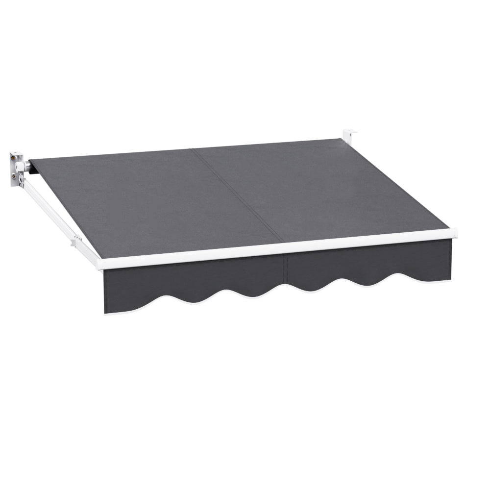 Grey colour - Retractable Folding Arm Awning Manual Sunshade 2Mx1.5M Grey