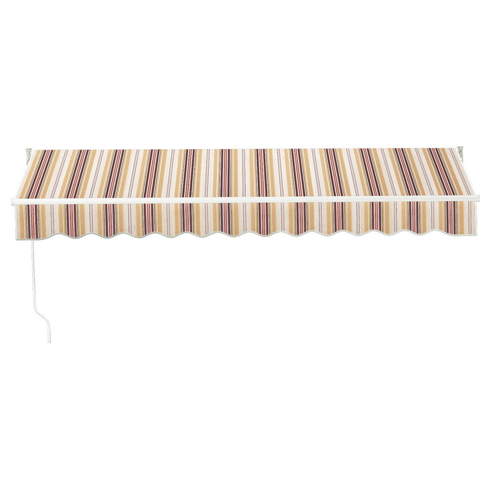 Retractable Folding Arm Awning Manual Sunshade 3Mx2.5M | Beige Brown